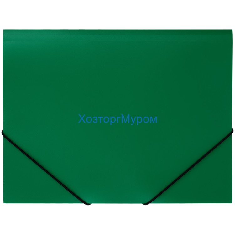 Папка на резинке А4, 500мкм, зеленая пластик, СТАММ ММ-32190