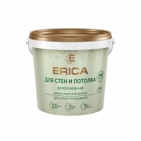 Краска 1,4кг акриловая белоснежная для стен и потолков ERICA